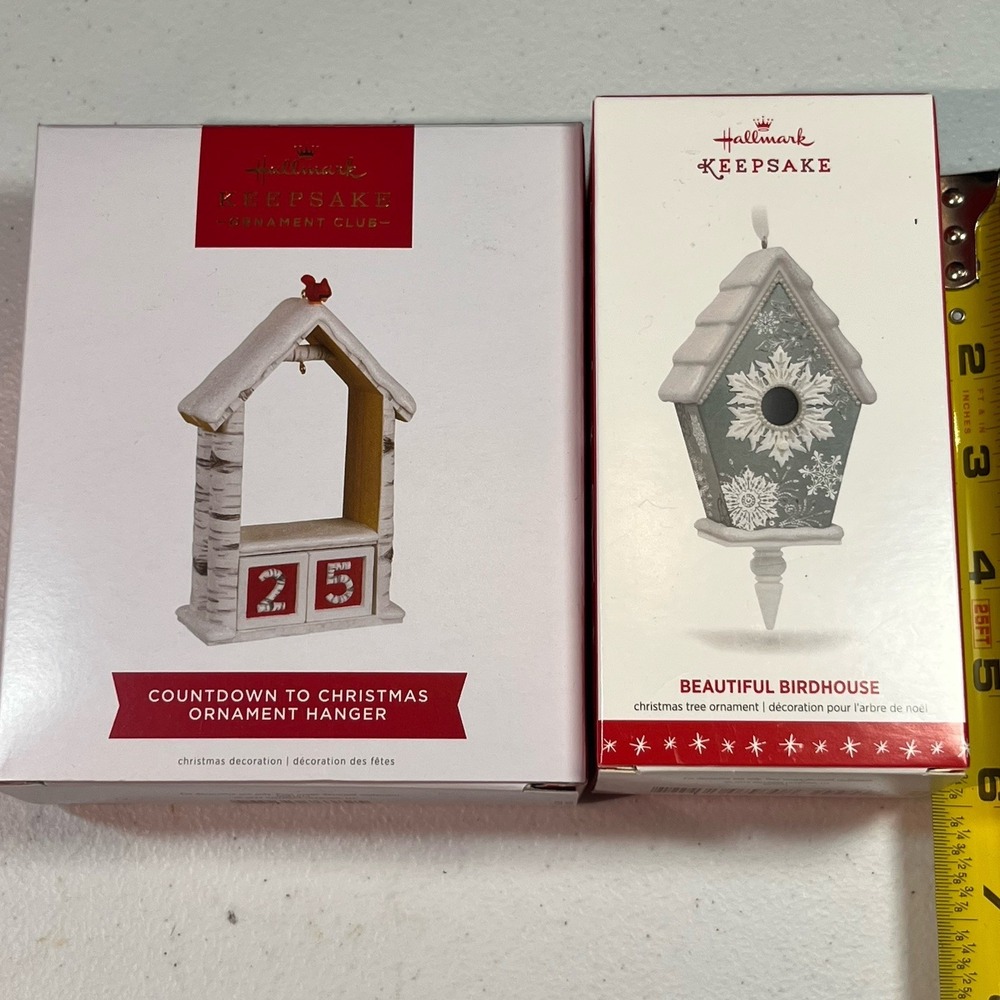 Hallmark Keepsake Ornaments Countdown To Christmas And Beautiful Birdhouse NIB